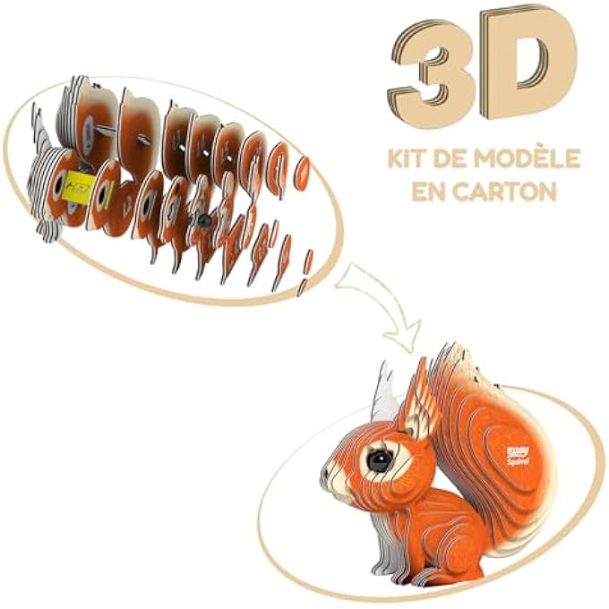 083 SQUIRREL ECO-FRIENDLY 3D PAPER CRAFT PUZZLE - Image 2